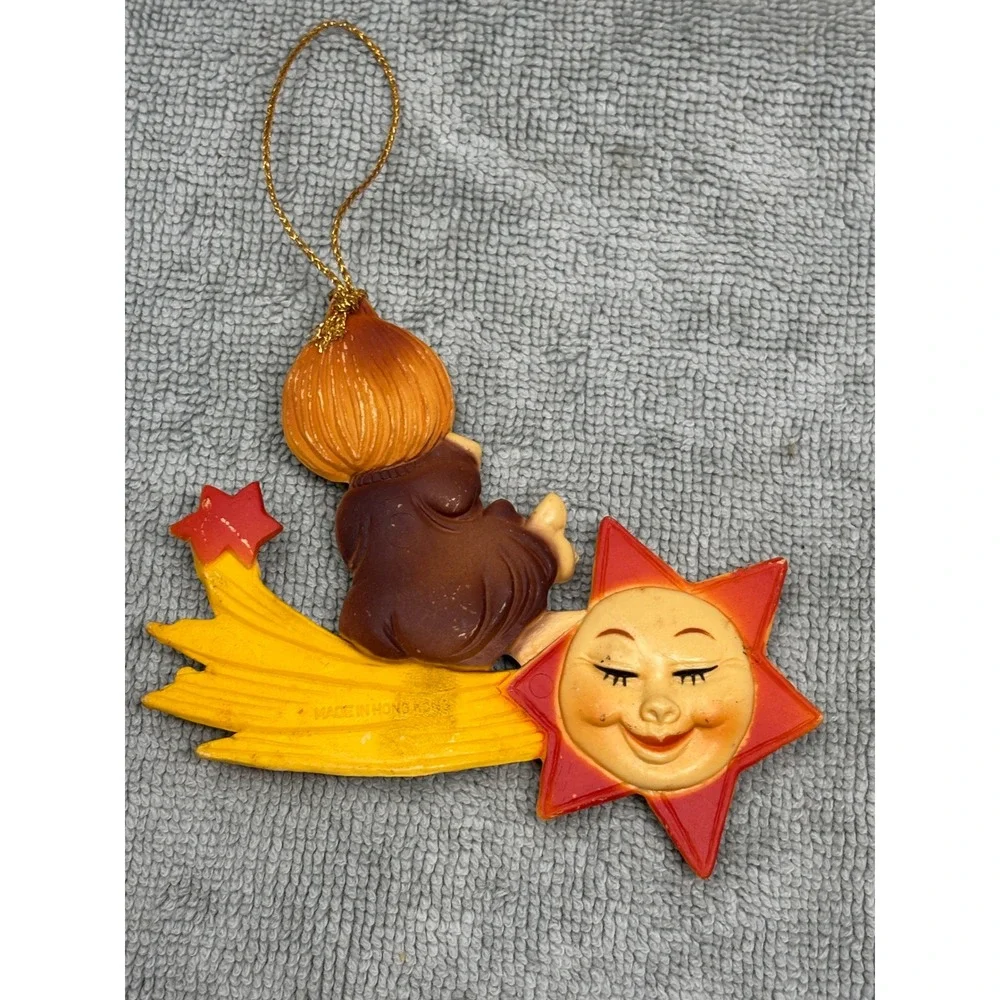 Vintage Christmas Ornament Child on Shooting Star‎ Celestial Sun Hong Kong